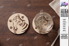 Cat Coaster Laser Cut Bundle | Funny Kitten Drink Coasters Product Image 7