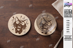 Cat Coaster Laser Cut Bundle | Funny Kitten Drink Coasters Product Image 8