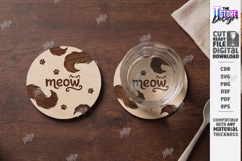 Cat Coaster Laser Cut Bundle | Funny Kitten Drink Coasters Product Image 11