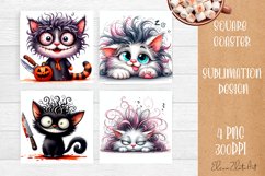 Funny cat Coaster Sublimation | Cat Square Coaster Product Image 1