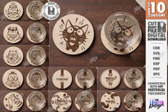Cat Coaster Laser Cut Bundle | Funny Kitten Drink Coasters Product Image 1