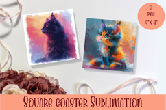 Funny Cat Coaster Sublimation| Cat Lover Coasters Product Image 1