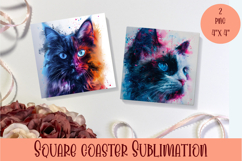 Funny Cat Coaster Sublimation| Cat Lover Coasters Product Image 1