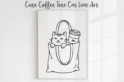 Cute Cat Line Art SVG PNG, Funny Cat Clipart, Minimal Cat. Product Image 1