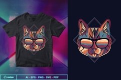 Cat colorful wearing a eyeglasses vector illustration Product Image 1