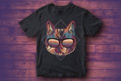 Cat colorful wearing a eyeglasses vector illustration Product Image 2