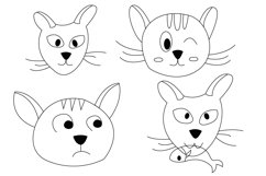 Cat Coloring Pages Illustrations - 17 Designs Product Image 3