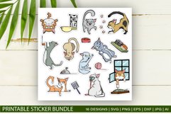 Cats animals Printable Stickers Product Image 2
