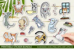 Cats animals Printable Stickers Product Image 1