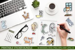 Cats animals Printable Stickers Product Image 3