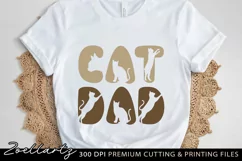 Cat Dad SVG PNG EPS DXF Paw Prints Cat Farmhouse Sign SVG Product Image 1