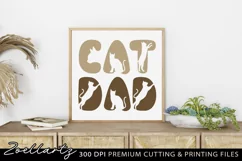 Cat Dad SVG PNG EPS DXF Paw Prints Cat Farmhouse Sign SVG Product Image 2