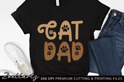 Cat Dad SVG PNG EPS DXF Paw Prints Cat Farmhouse Sign SVG Product Image 1