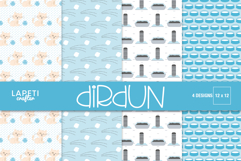 pet themed digital paper with cats and toys