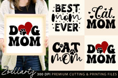 MOTHERS DAY SVG Best Cat Mom Dog Paw Prints SVG Cut Files Product Image 1