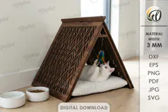 3D Pet House Laser Cut. Cat And Dog Home SVG Product Image 1