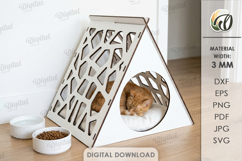 3D Pet House Laser Cut. Cat And Dog Home SVG Product Image 1