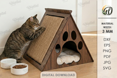 3D Pet House Laser Cut. Cat And Dog Home SVG Product Image 1