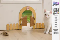 Wooden Cat Door Laser Cut | Pet Friendly Home | Home Decor Product Image 1