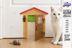 Wooden Cat Door Laser Cut | Pet Friendly Home | Home Decor Product Image 1