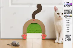 Wooden Cat Door Laser Cut | Pet Friendly Home | Home Decor Product Image 1
