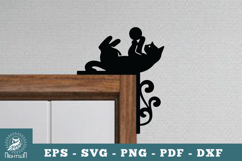 Cat Door Corner Lasercut SVG Product Image 1