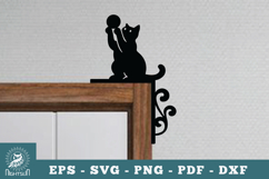 Cat Door Corner Lasercut SVG Product Image 1