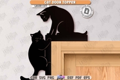 Door Corner Laser Cut |Cat Silhouette|Wall Sign| Home Decor Product Image 1