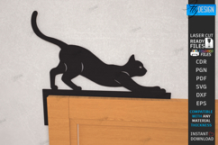 Cat Door Corner Laser Cut| Wall Decor|Home Decor |Black Cat Product Image 1