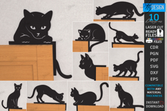 Cat Door Corners Laser Cut Bundle|Wall Decor SVG|Home Decor Product Image 1