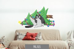 Cat Drops Christmas Tree for Sticker Product Image 1
