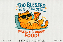 Funny Cat Pizza PNG, Sublimation Design. Product Image 1