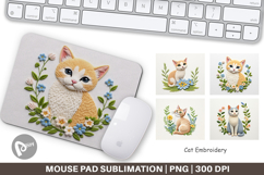 Mouse Pad Cat Embroidery Product Image 1