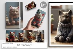 Digital Paper Cat Embroidery Product Image 1