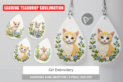 Earring Cat Embroidery Product Image 1