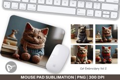 Mouse Pad Cat Embroidery Product Image 1