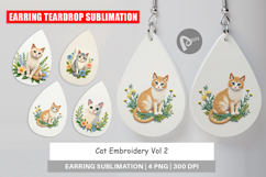Earring Cat Embroidery Product Image 1
