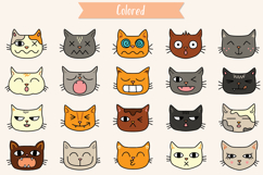 Colored Hand-Drawn Cat Faces | Kawaii Animal Head Product Image 3