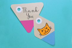 Colored Hand-Drawn Cat Faces | Kawaii Animal Head Product Image 9