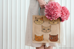 Colored Hand-Drawn Cat Faces | Kawaii Animal Head Product Image 6