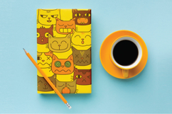 Colored Hand-Drawn Cat Faces | Kawaii Animal Head Product Image 8