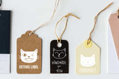 Hand-Drawn Cat Faces | Kawaii Animal Head | White Product Image 7