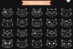 Hand-Drawn Cat Faces | Kawaii Animal Head | White Product Image 2