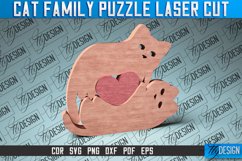 Cat Family Puzzle Laser Cut SVG | Baby Animals Puzzle SVG Product Image 2