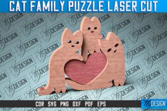 Cat Family Puzzle Laser Cut SVG | Baby Animals Puzzle SVG Product Image 3