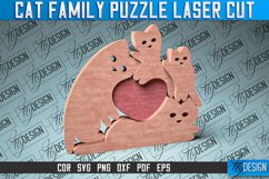 Cat Family Puzzle Laser Cut SVG | Baby Animals Puzzle SVG Product Image 4