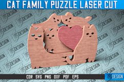 Cat Family Puzzle Laser Cut SVG | Baby Animals Puzzle SVG Product Image 5