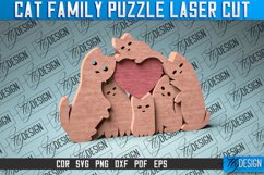 Cat Family Puzzle Laser Cut SVG | Baby Animals Puzzle SVG Product Image 6