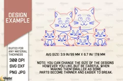 Cat Family Puzzle SVG. Cat Figurine Laser Cut Product Image 2