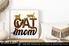 Cat Mom SVG PNG EPS DXF Paw Prints Cat Farmhouse Sign SVG Product Image 3